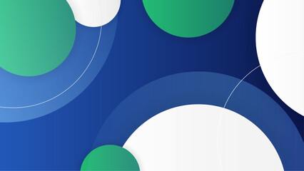 green blue and white circle modern abstract geometric background with clean shapes and stylish vector illustration