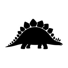 stegosaurus black color vector