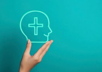 Obraz premium Holding Mental Health Wellness Symbol for Supporting Positive Mindset