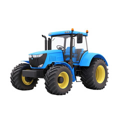 Obraz premium Powerful Blue Tractor Farm Vehicle Agriculture Machinery
