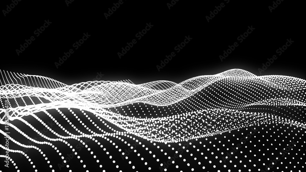 Poster abstract white dot wave technology with light digital effect corporate concept. looping animated bac