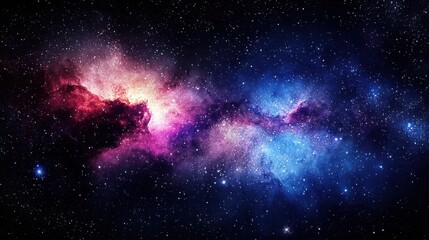 Obraz premium Stunning Cosmic Nebula in Vibrant Colors and Starry Background
