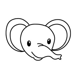 Elephant face outline