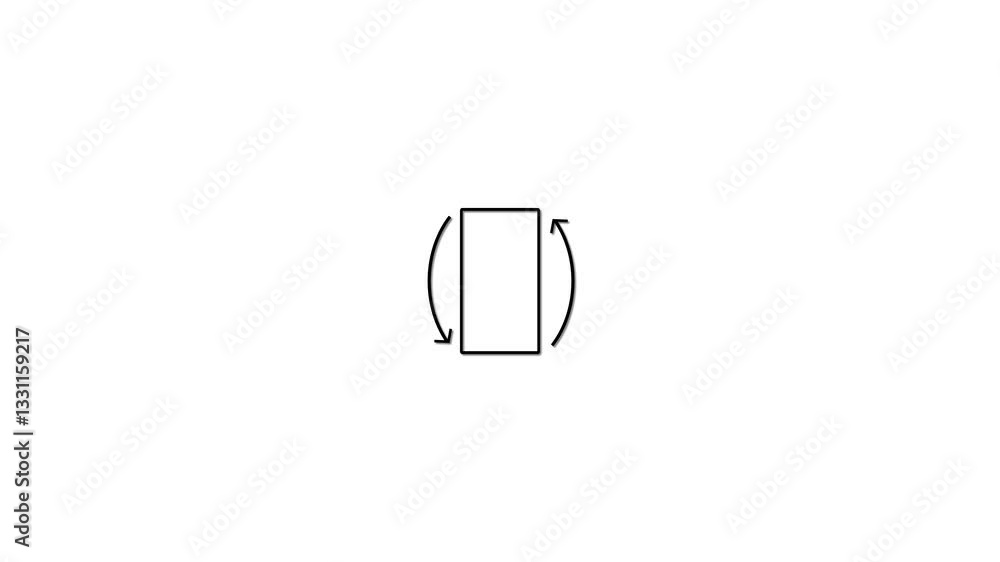 Poster rotate mobile phone icon animation, turn the phone horizontally and vertically icon.