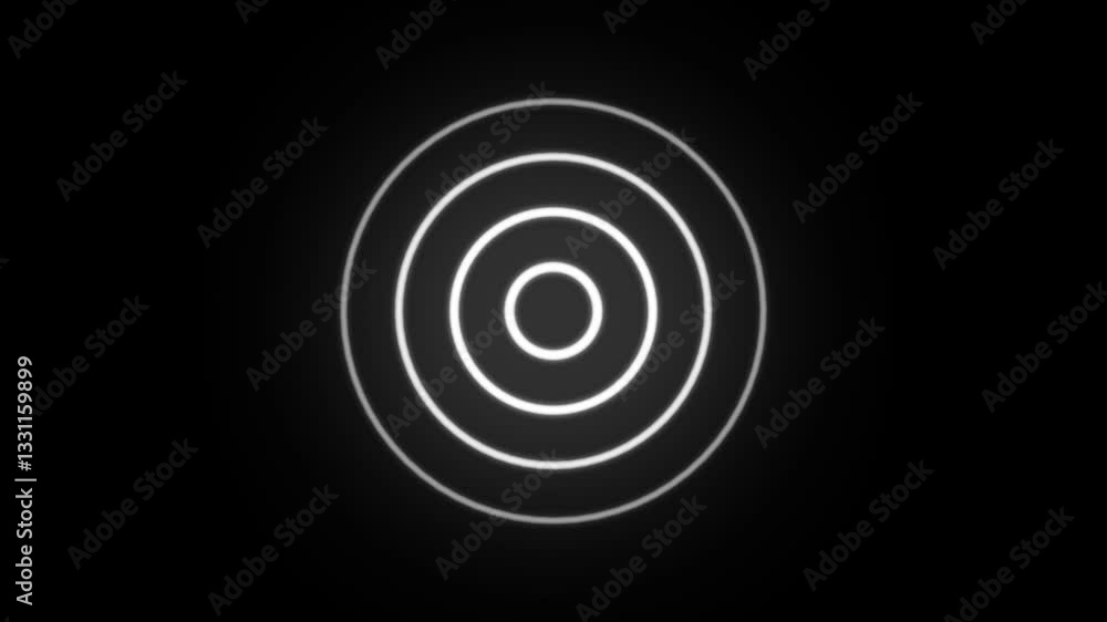 Poster technology radio waves signal icon concept animation. digital radio wave circle background.