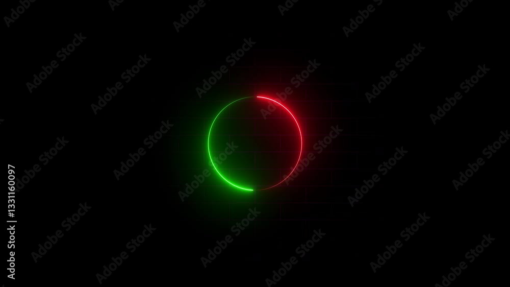 Poster glowing neon loading bar circle animated background 4k video.