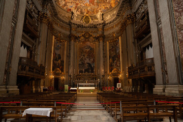 Fototapeta premium Interior architecture and art at Church of Sant'Ignazio di Loyola in Rome, Italy