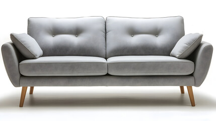 A gray couch with a pattern on it