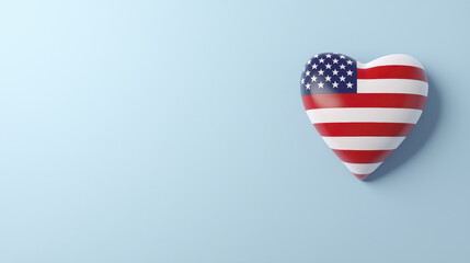 heart shaped object featuring American flag design symbolizes patriotism and love for country