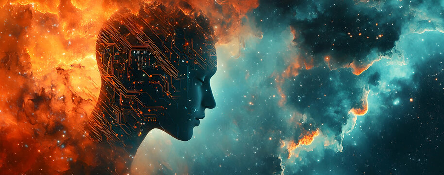 A digital artwork combining elements of artificial intelligence .