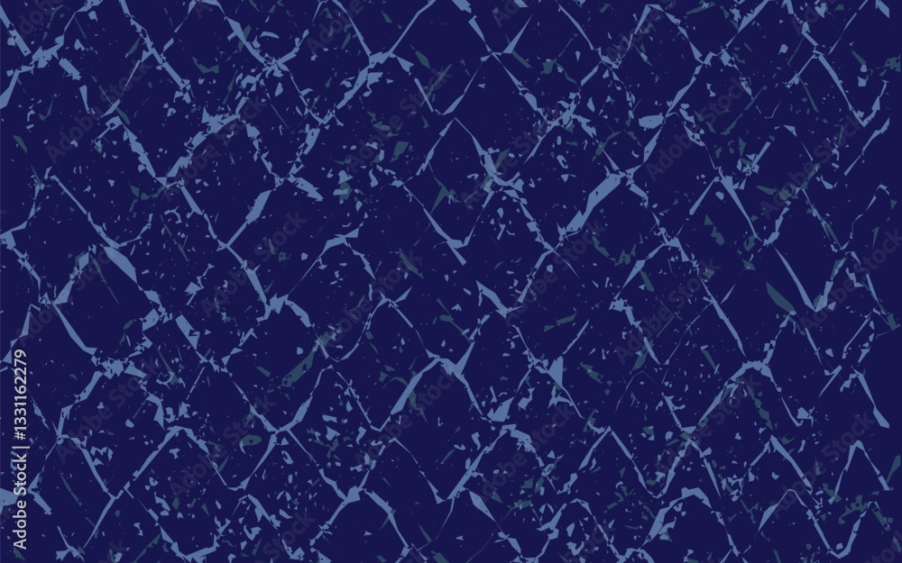 Poster dark blue textured pattern vector, resembling a chain link fence or fishnet. irregular, diamond-shap
