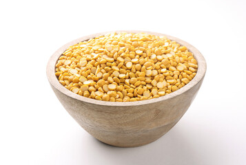 Indian Chickpeas or Chanadal isolated on white background 