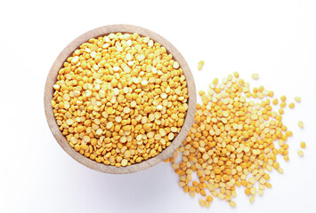 Indian Chickpeas or Chanadal isolated on white background 