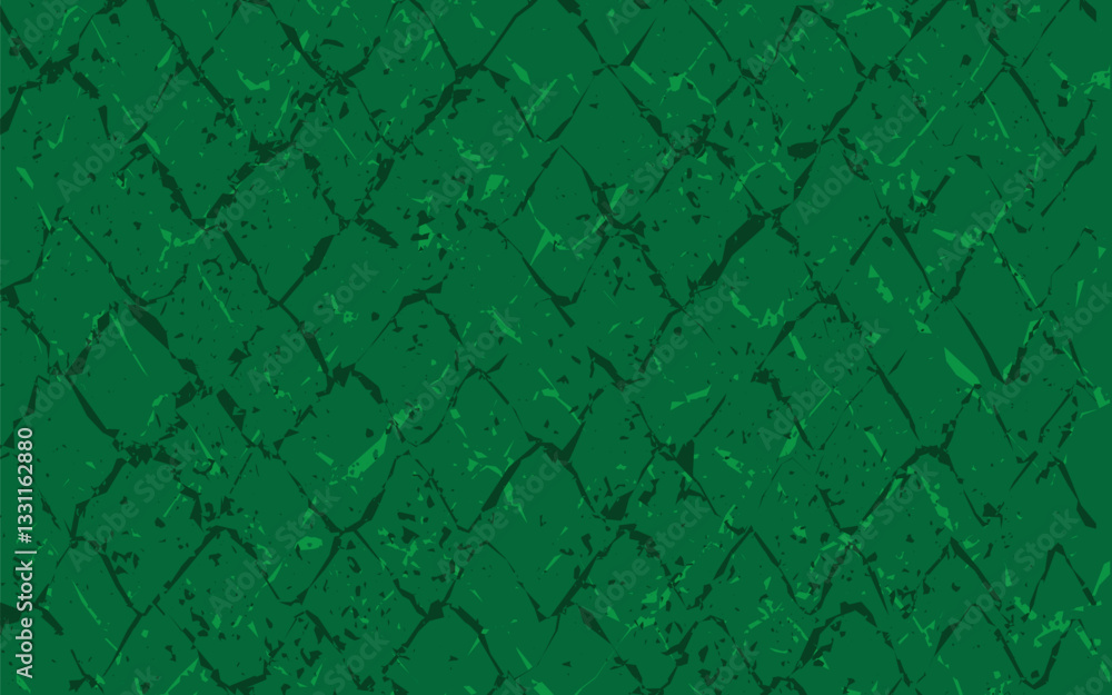 Poster green textured pattern vector, resembling a chain link fence or fishnet with a distressed effect. ir