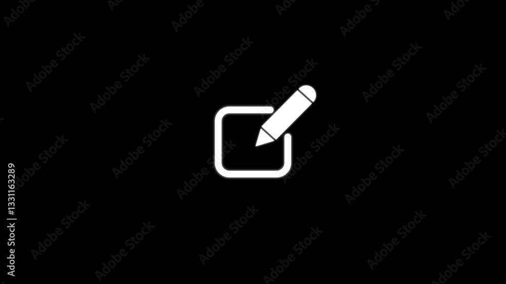 Poster drawing and educational tools. pen icon, pencil animation.document icon animation. file documents up
