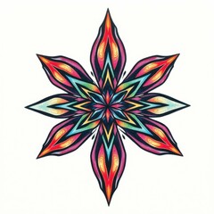 Celestial Floral Symphony: A vibrant, stylized flower illustration, with petals radiating a kaleidoscope of colors, evoking a sense of cosmic beauty and natural wonder.