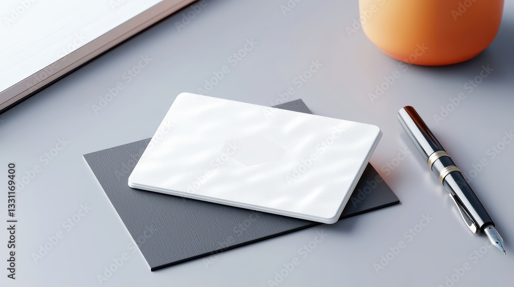 Fototapete a realistic logo mockup displayed on a textured business card, with soft shadows highlighting the de