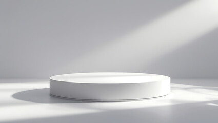 Minimalist podium with white background for elegant product presentation. 3d rendering illustration.