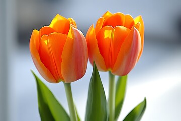 Stunning Orange Tulips in Springtime