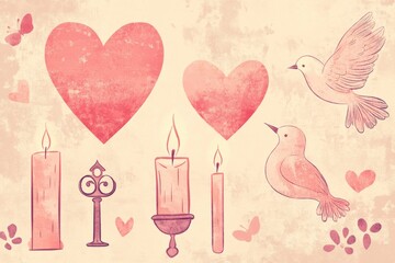 wedding invitation card with heart