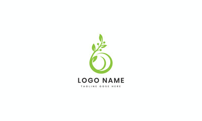Green Leaves Round Eco Logo Template