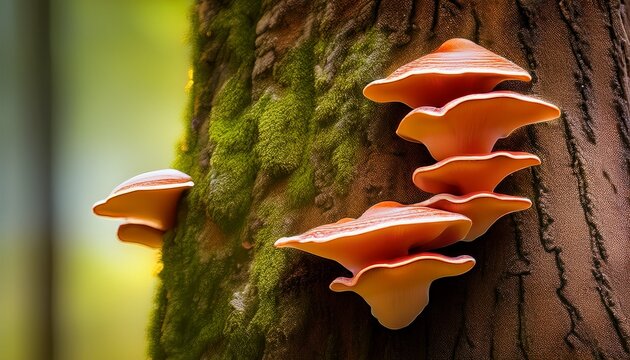 postia fungus on tree bark