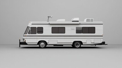 Naklejka premium An elegant RV trailer with functional design, this vehicle represents freedom and adventure on the open road