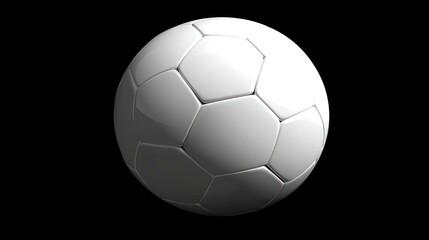 Fototapeta premium White Soccer Ball Against Black Background