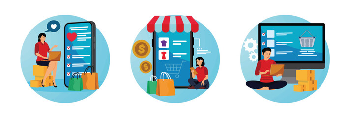 Online shopping wish list. Buy product in stock concept. My Order List Concept.