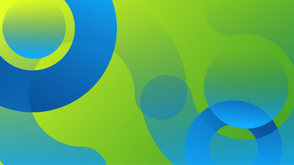 Obraz premium modern minimalist abstract geometric background with blue and green color circle vector illustration
