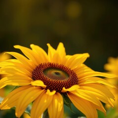 Obraz premium Delicate petals unfolding in a radiant golden hue, background, sunflower