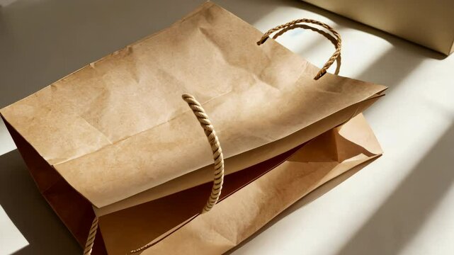 Brown Paper Shopping Bag in Sunlight