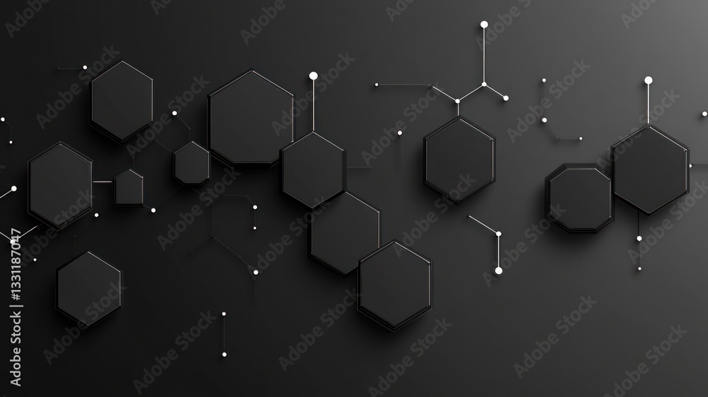 Poster abstract hexagon molecular structure