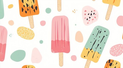 Colorful Ice Cream Popsicle Pattern