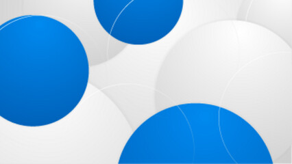 abstract white and blue circle shapes gradient geometric background vector illustration