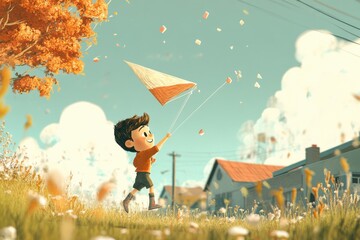 girl and boy playing with umbrella
