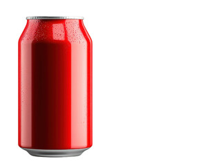 Obraz premium Vibrant red soda can against a striking black background, refreshing visual refreshing