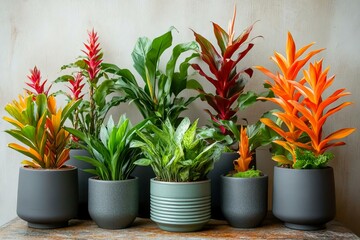 Vibrant Indoor Plants in Modern Pots for Home Decor Inspiration