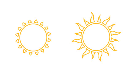 Sun. Two sun line with different style. Vector illustartion