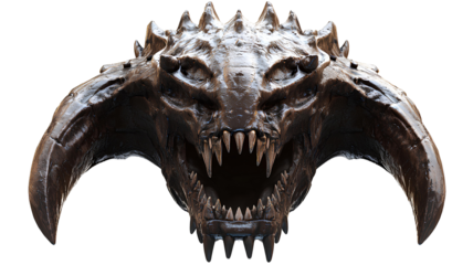 monster head helmet isolated on white background. carnival mask.