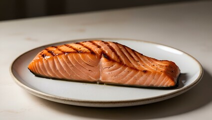 salmon fillet on a plate.