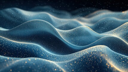 Obraz premium Abstract wavy surface, digital, particles