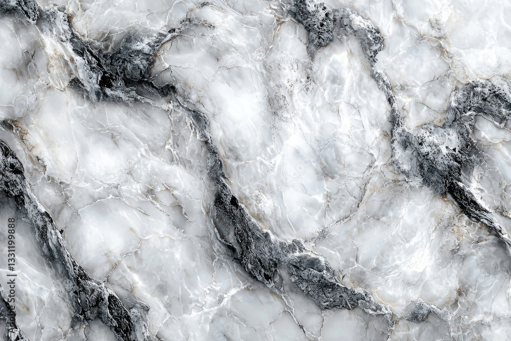 Poster elegant grey and white marble texture with intricate veining patterns, ideal for luxury backgrounds.