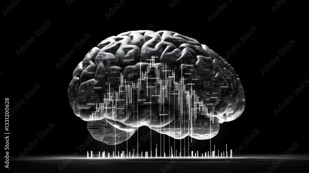 Poster Glass brain with data visualization.