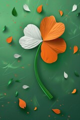 St. Patrick's day shamrock design with green orange and white colors