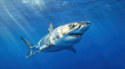 Fototapeta premium Great White Shark Underwater
