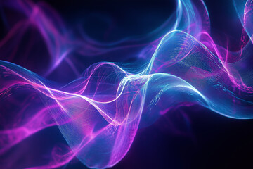 Fototapeta premium A vibrant, abstract image with flowing light waves and glowing effects. Perfect for modern, dynamic, and digital backgrounds.