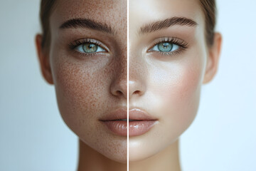 Half to Whole: A Dramatic Facial Skin Transformation of Before and After