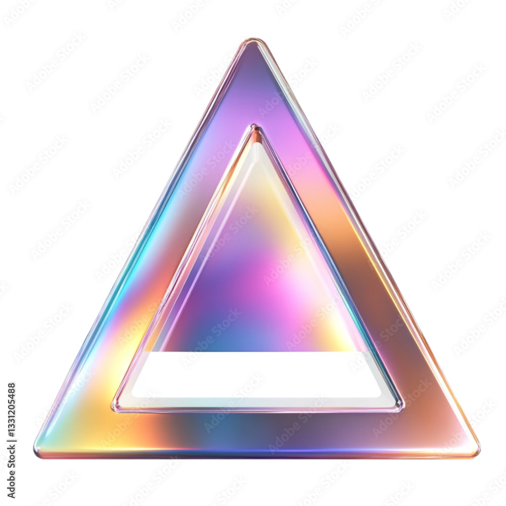 Poster iridescent triangle shape abstract design modern art