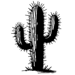 Cactus tree silhouette